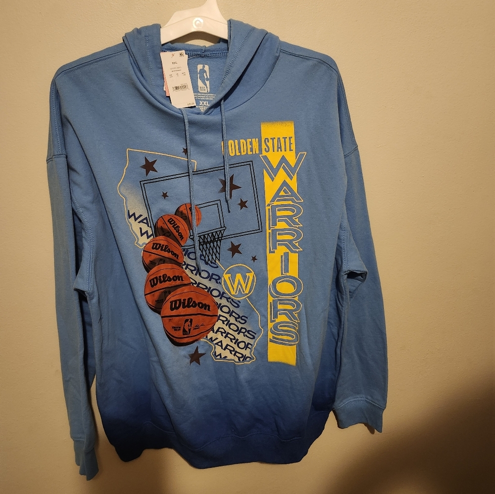 Womens NBA Golden State Warriors Logo Pullover Hoodie NEW w/Tags Blue size XXL